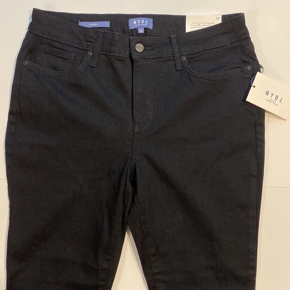 NYDJ SZ 10 Black Denim Skinny Jeans New D31 - Picture 2 of 16
